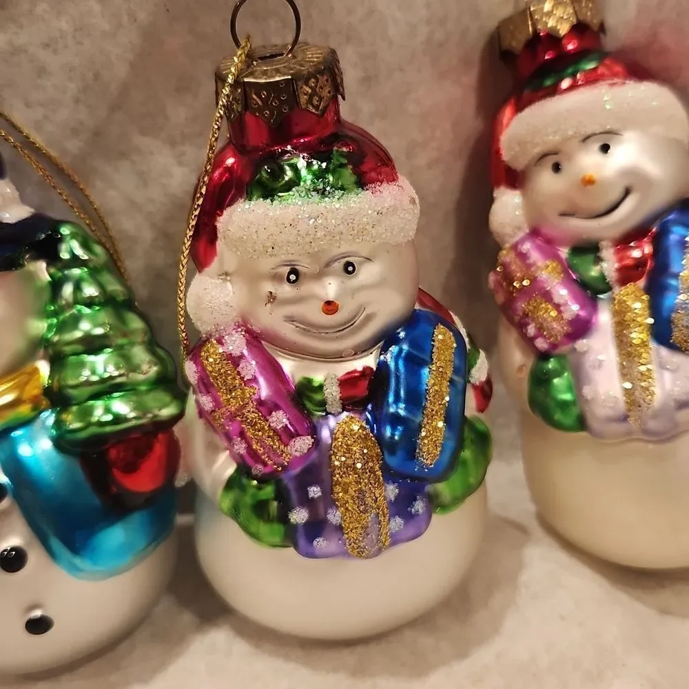 Snowman Christmas Ornaments Set of 4